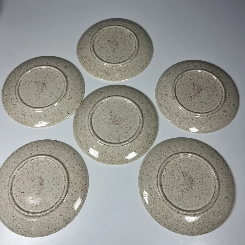 Red Wing Pottery Bob White Salad Plates lot of 6 pcs 6.5